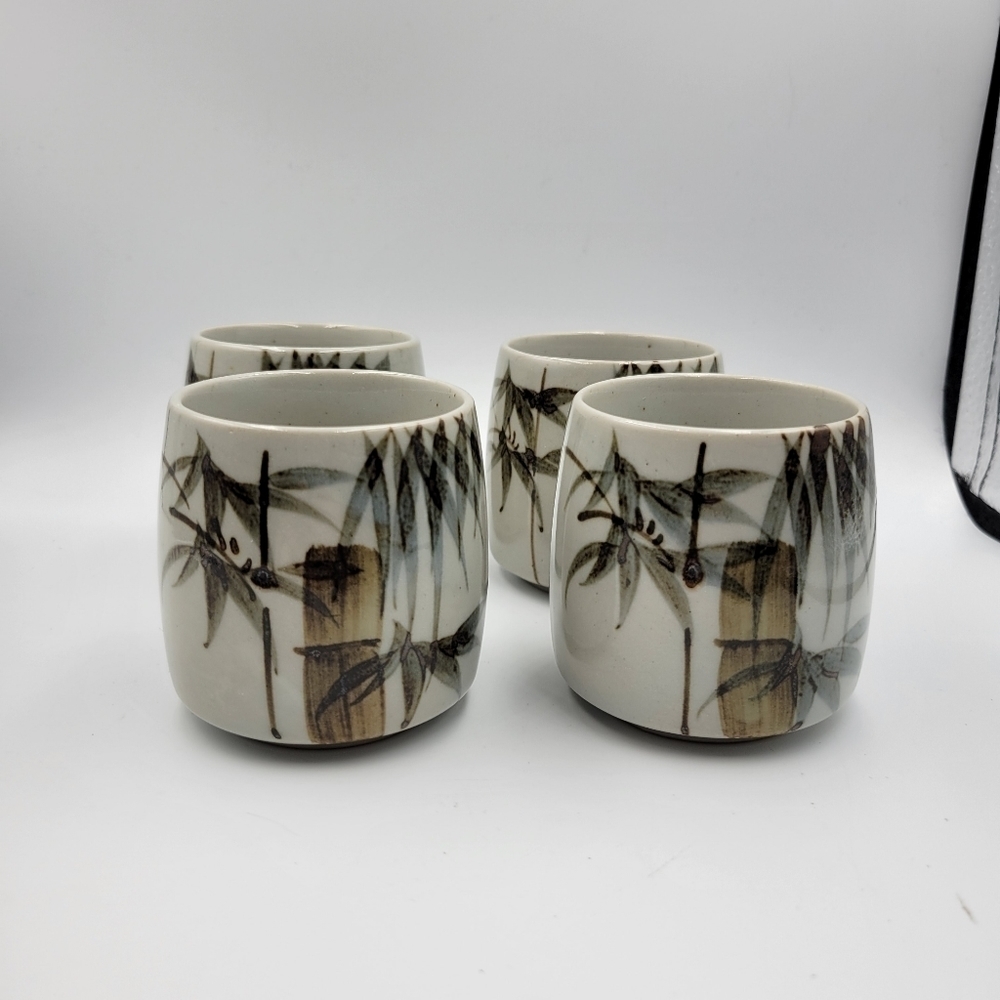 Vintage Otagiri Bamboo Sake Cups - set of 4